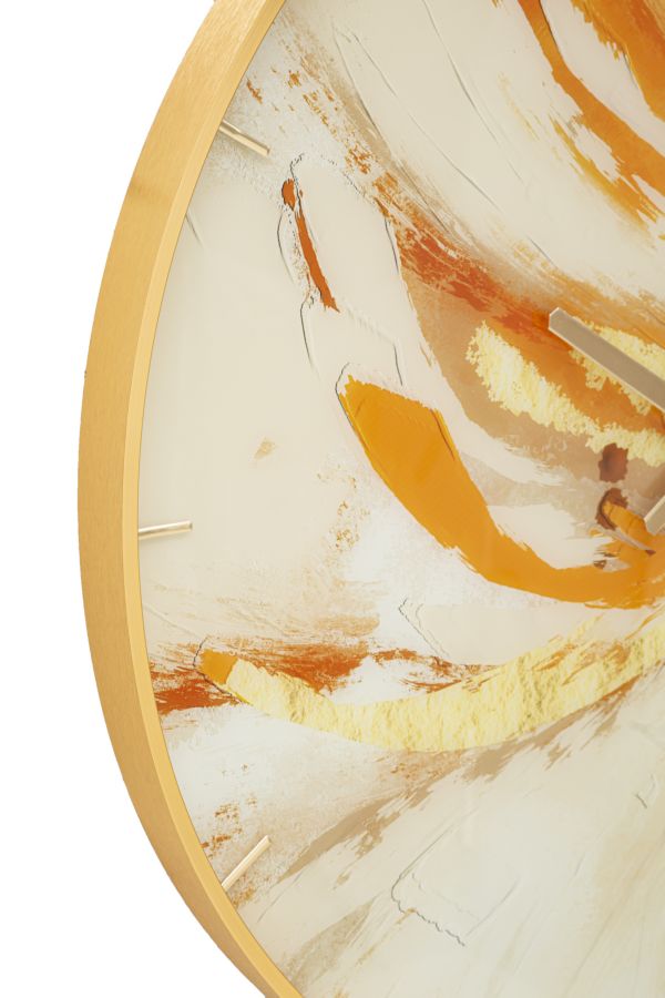 Fém és Üveg Absztrakt Narancssárga Falióra