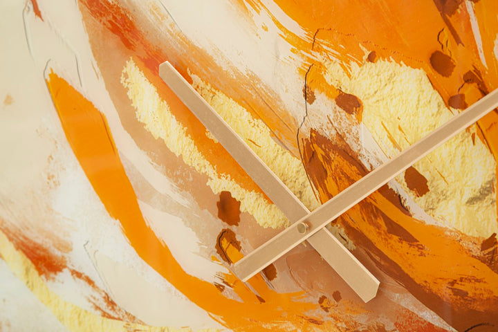 Fém és Üveg Absztrakt Narancssárga Falióra