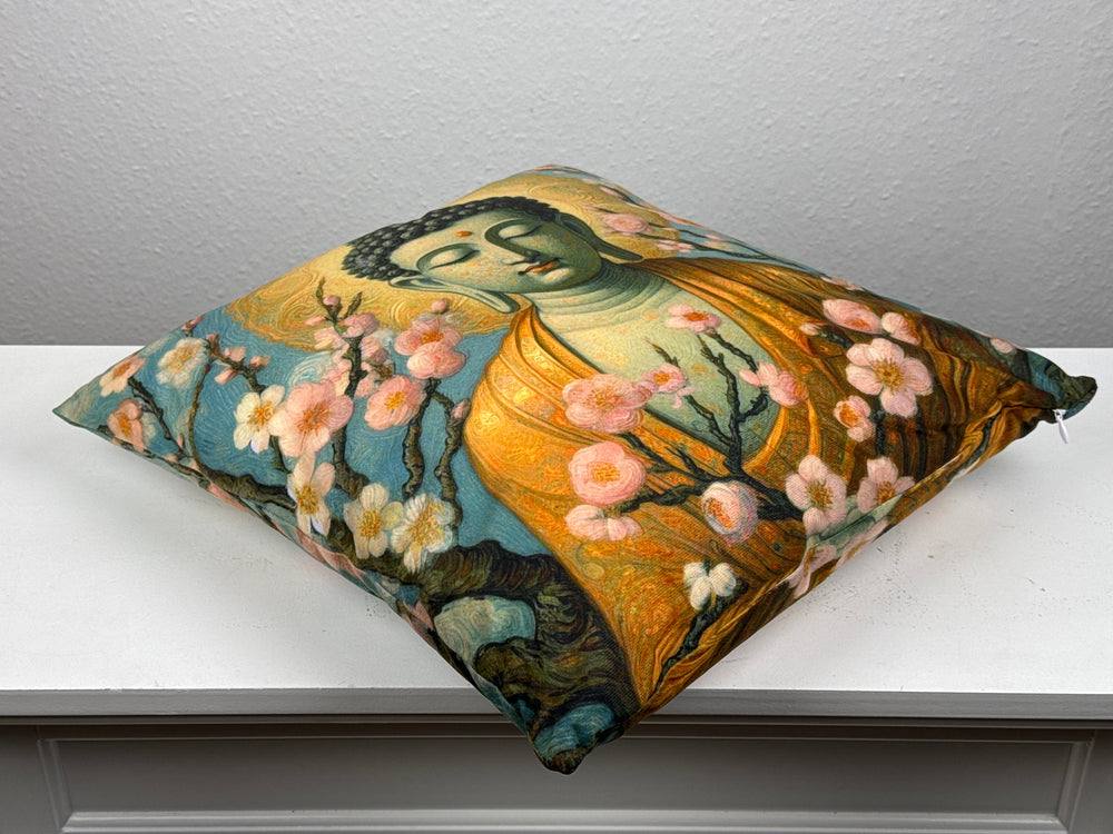 Buddha Díszpárnahuzat Cseresznyevirág Mintával