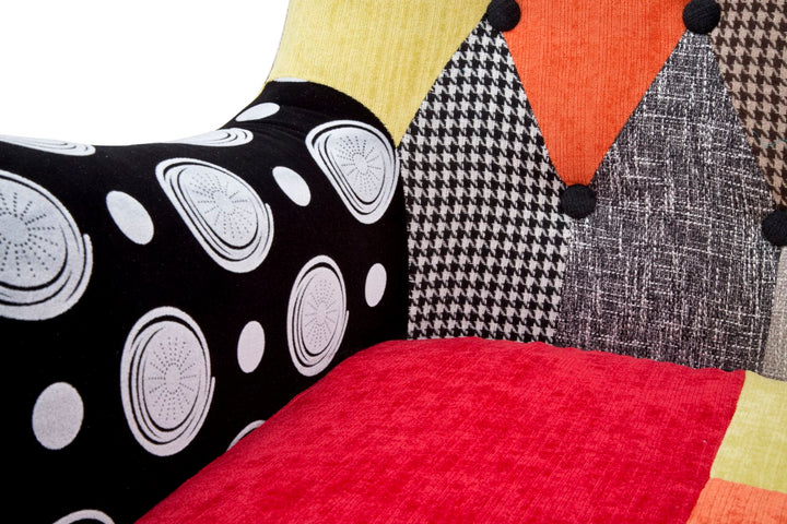 Patchwork kárpitozott fotel – többszínű díszfotel