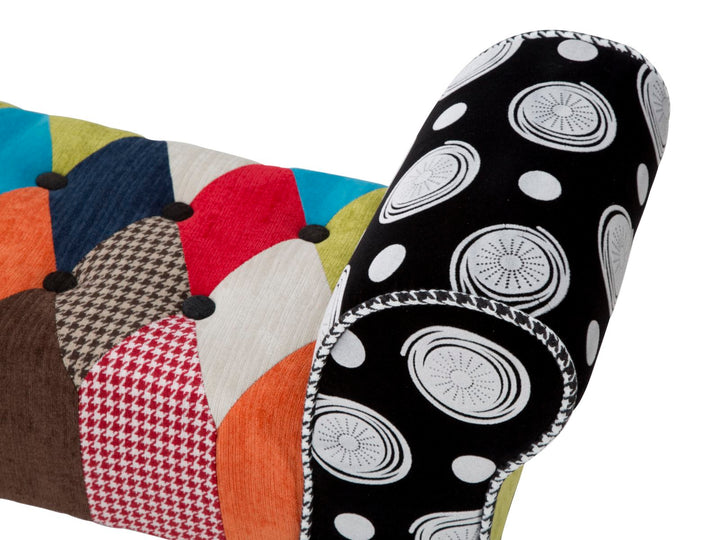Patchwork kárpitozott pad – többszínű előszobai ülőpad