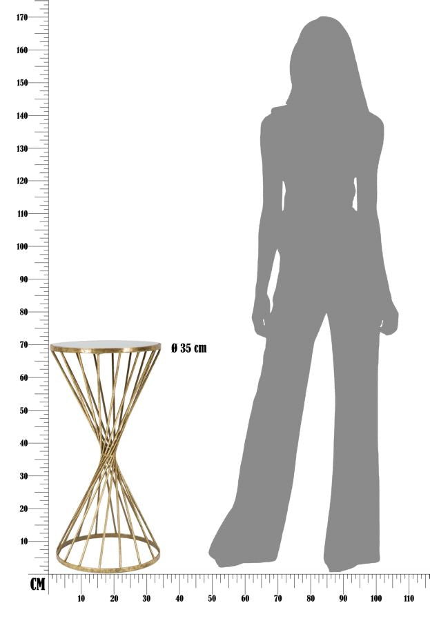 Fém és Üveg Aranyszínű Geometrikus Kisasztal