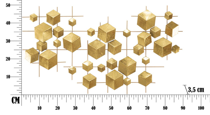 Aranyszínű Fém Kör alakú Geometrikus Fali Dekoráció