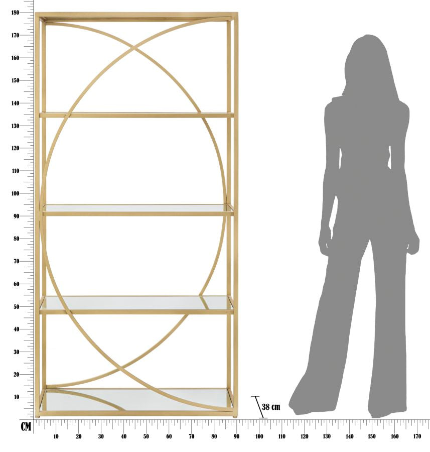 Arany színű fém könyvespolc – Glamy modern könyvespolc
