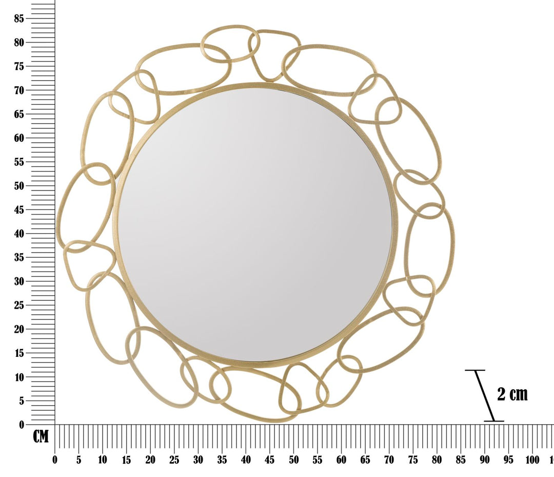 Aranyszínű Fém Geometrikus Kerek falitükör