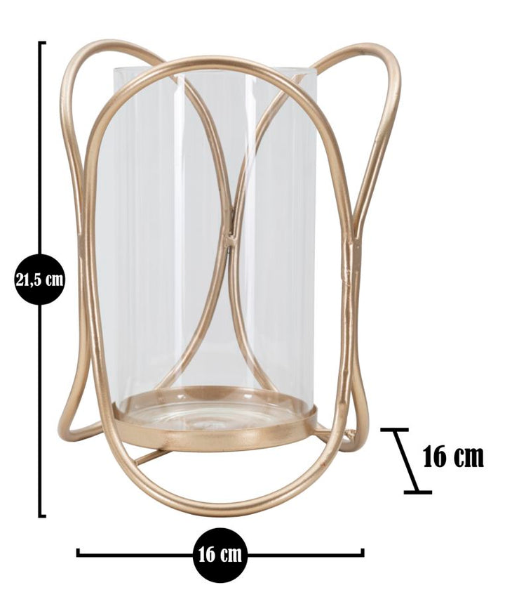 Aranyszínű Fém Geometrikus Gyertyatartó