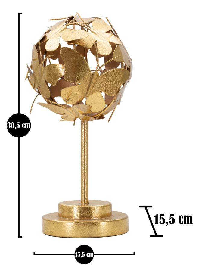 Aranyszínű Kerek Pillangós Dekoráció (Modern Szobor)