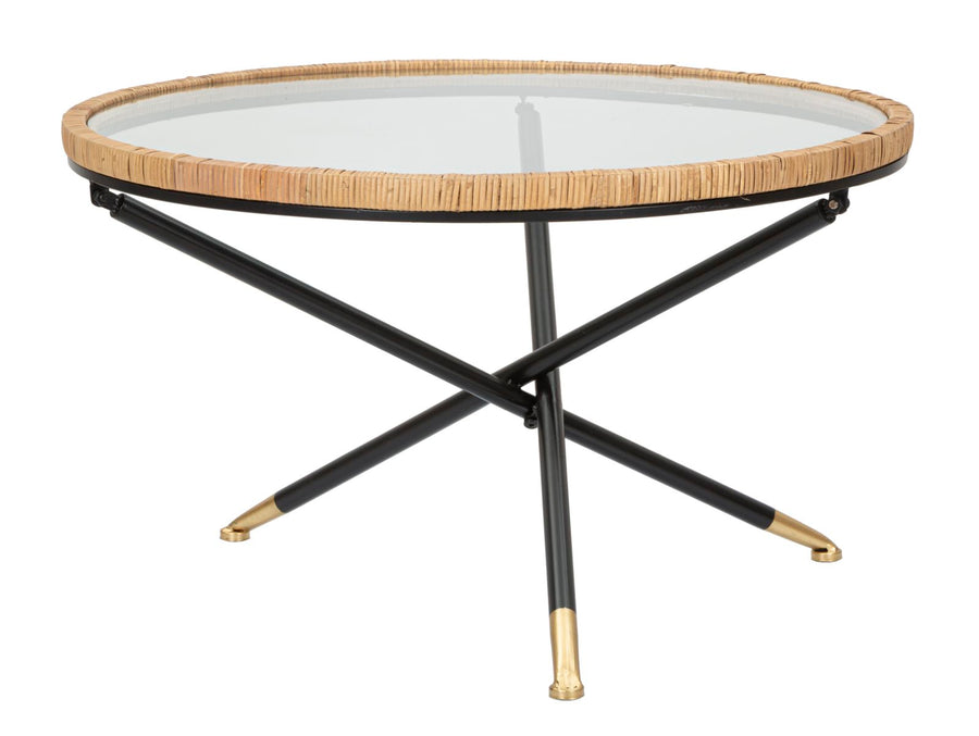 Kerek dohányzóasztal rattan talppal – Saint Barth Rotondo