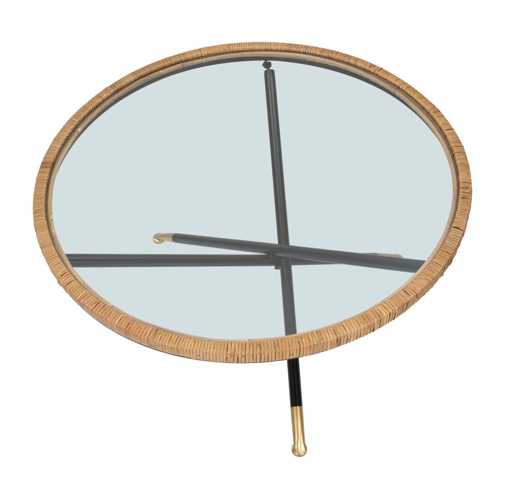 Kerek dohányzóasztal rattan talppal – Saint Barth Rotondo