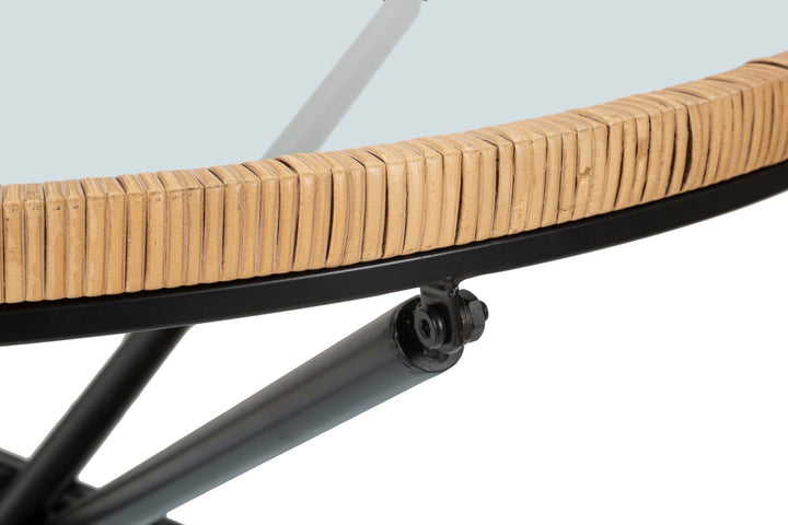 Kerek dohányzóasztal rattan talppal – Saint Barth Rotondo
