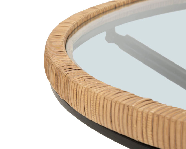 Kerek dohányzóasztal rattan talppal – Saint Barth Rotondo