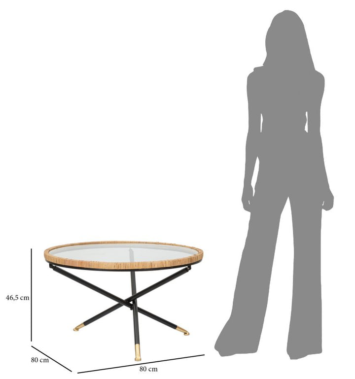 Kerek dohányzóasztal rattan talppal – Saint Barth Rotondo
