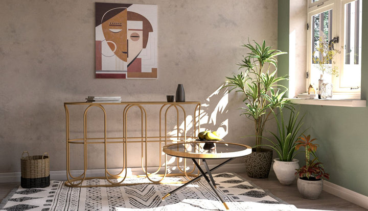 Kerek dohányzóasztal rattan talppal – Saint Barth Rotondo