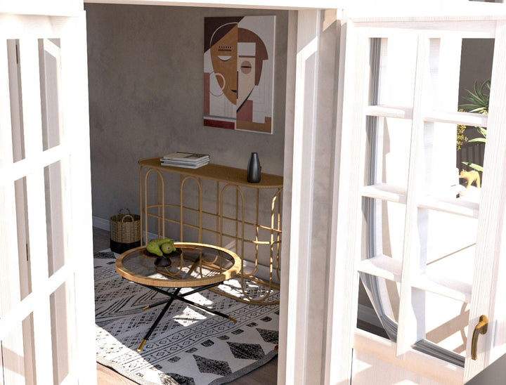 Kerek dohányzóasztal rattan talppal – Saint Barth Rotondo
