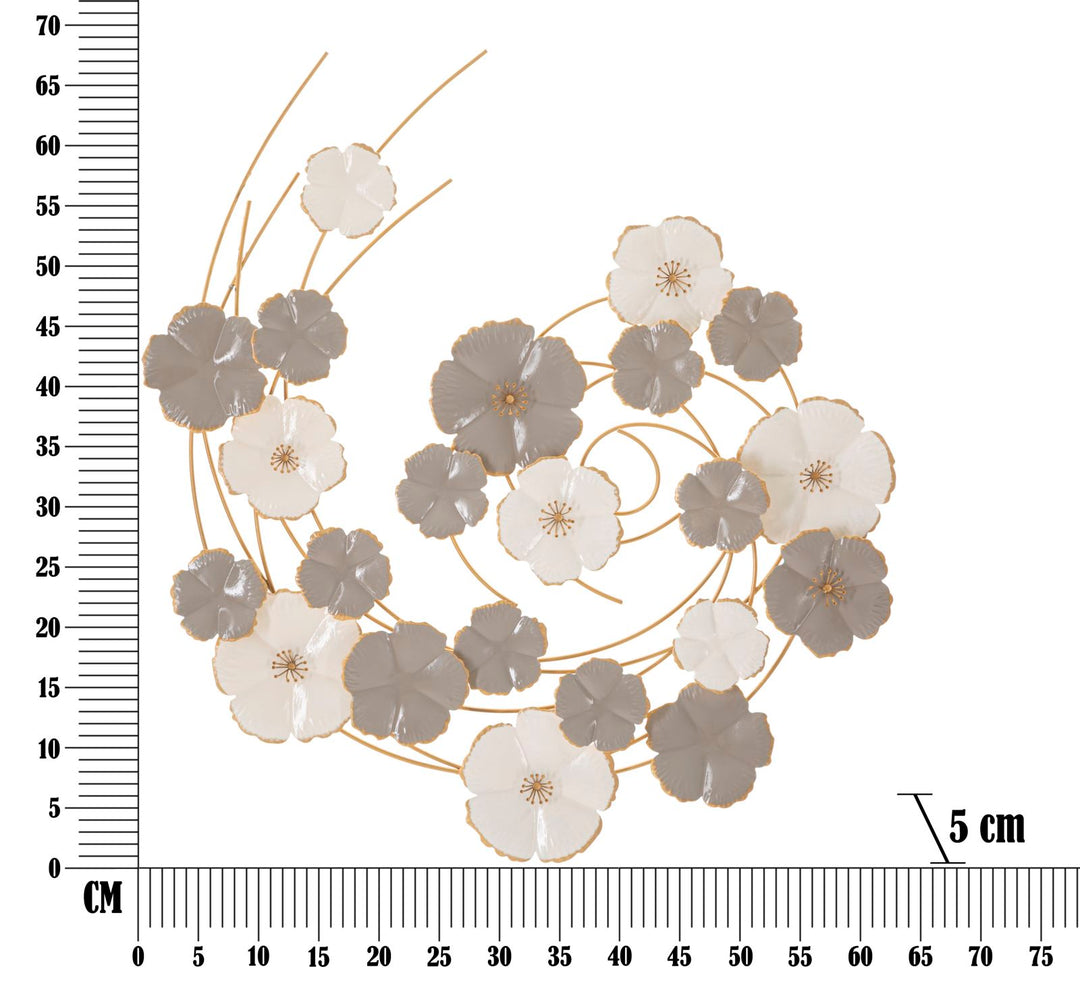 Fém Virágos Fali Dekoráció