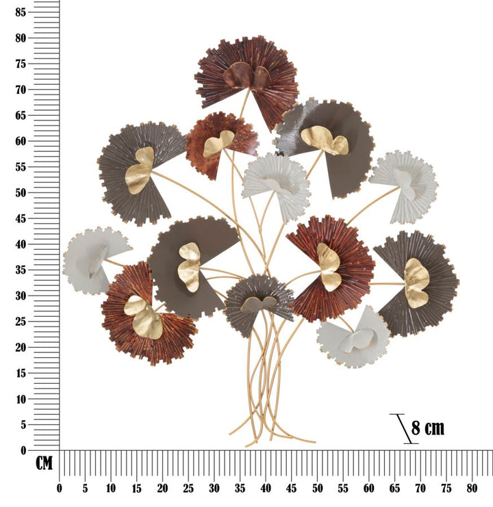 Fém Virágos Fa Fali Dekoráció