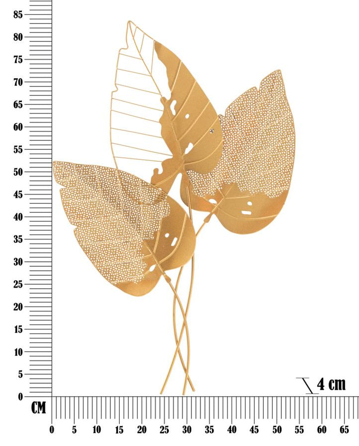 Aranyszínű Levél Fali Dekoráció