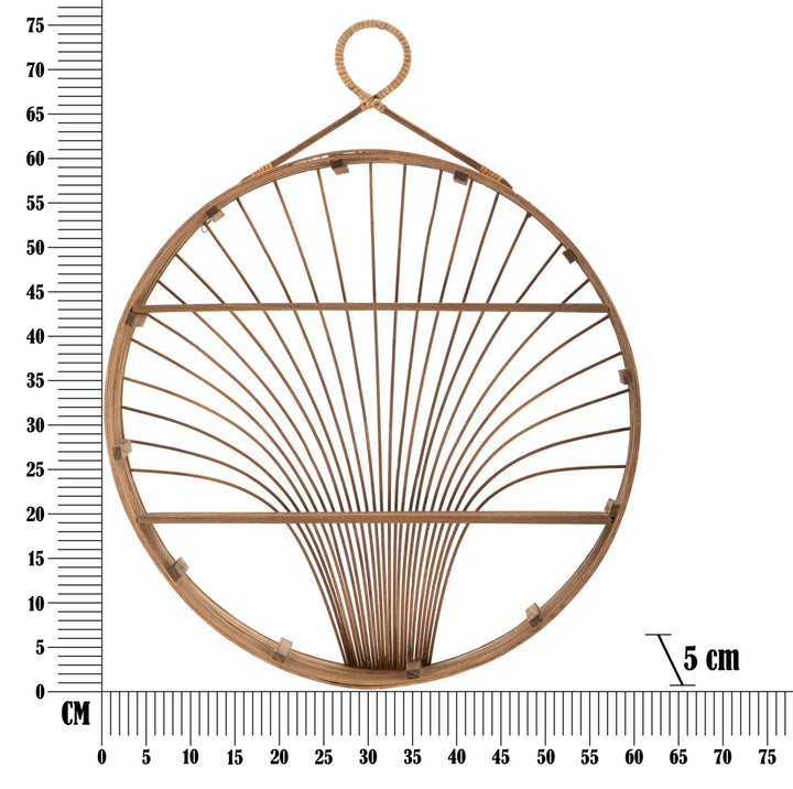 Kerek rattan fali polc – Fuji modern boho dizájn