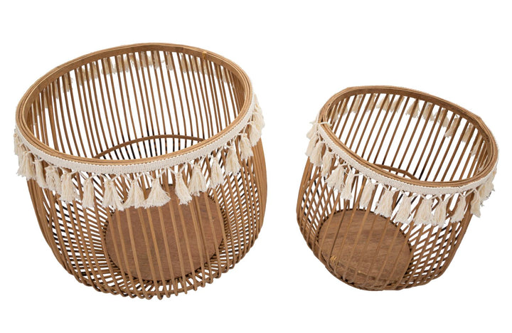 2 db rattan tároló kosár – Fuji dekoratív készlet
