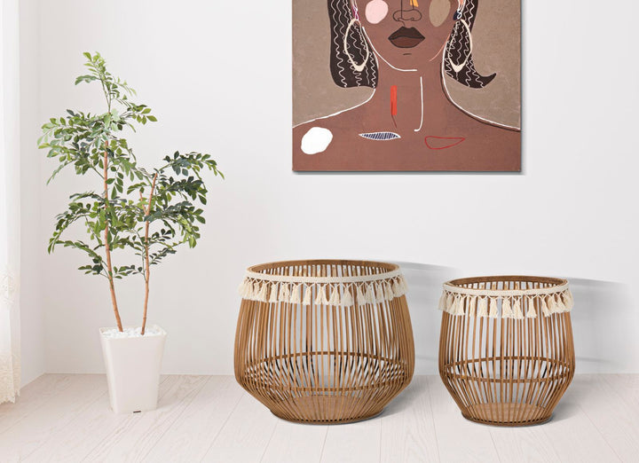 2 db rattan tároló kosár – Fuji dekoratív készlet