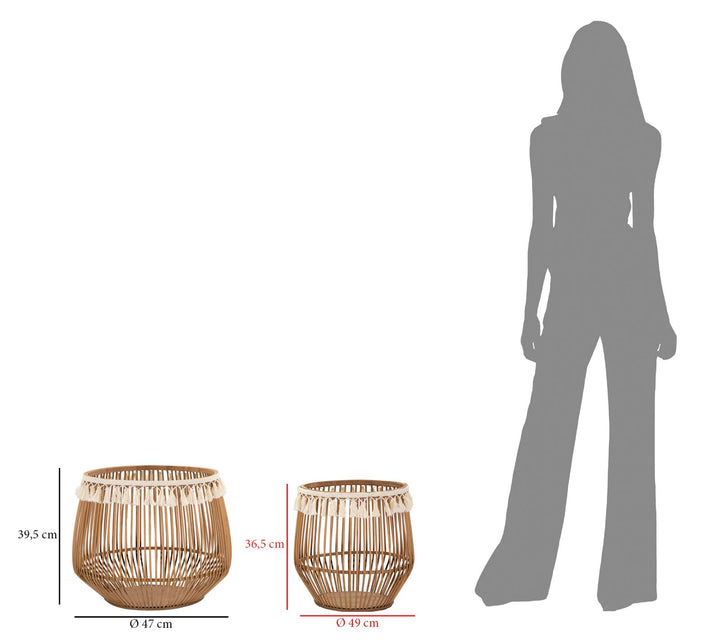 2 db rattan tároló kosár – Fuji dekoratív készlet