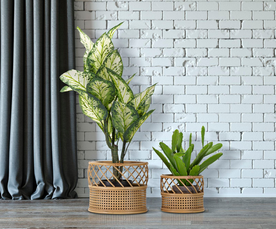 2 db rattan vázatartó – Panama dekoratív kiegészítők