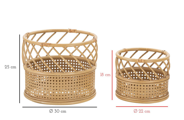 2 db rattan vázatartó – Panama dekoratív kiegészítők