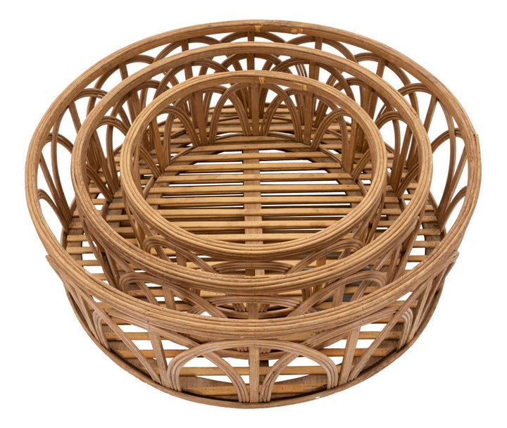 3 db rattan szervírozó tálca – Fuji dekoratív kollekció