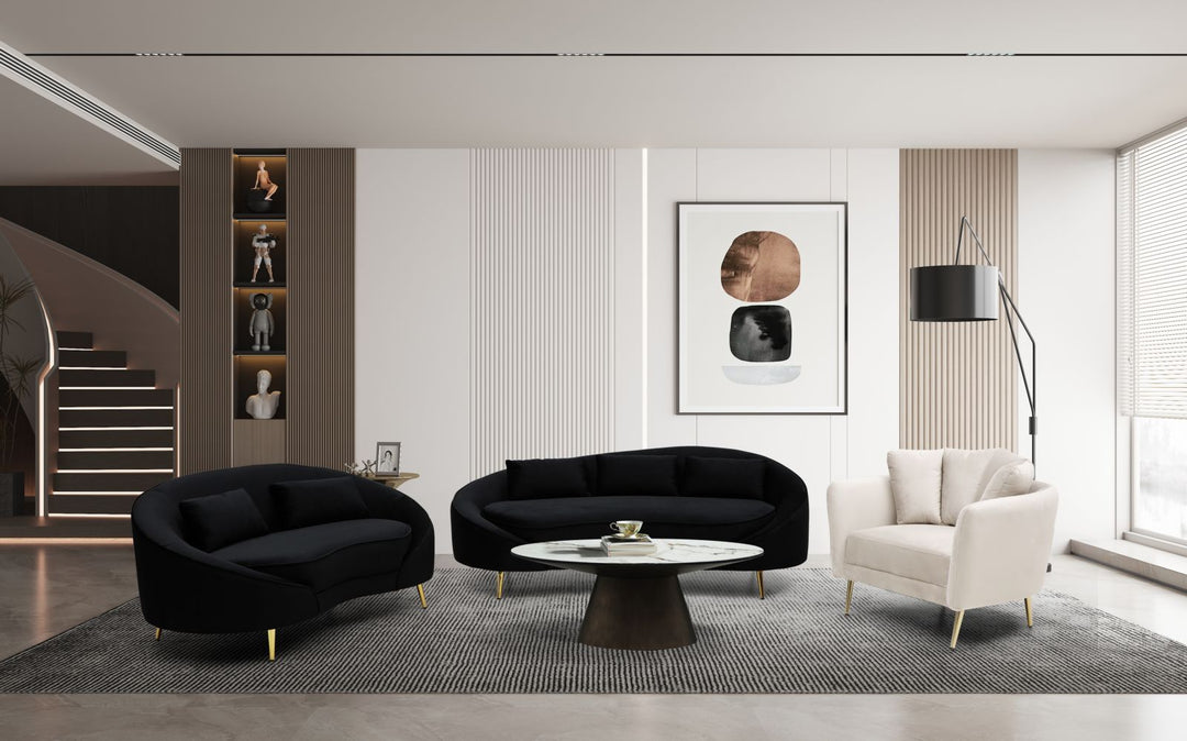 Fekete színű, 3 személyes szövetkanapé párnákkal – Oslo modern kanapé