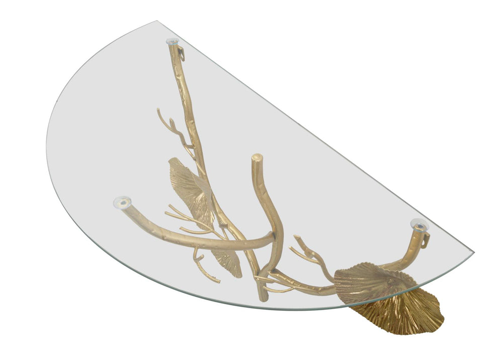 Arany színű fém, falra szerelhető éjjeliszekrény – Tisty lebegő polc