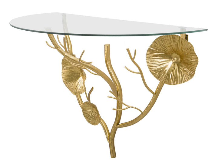 Arany színű fém, falra szerelhető éjjeliszekrény – Tisty lebegő polc