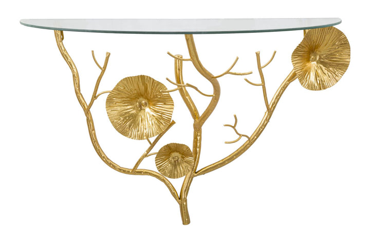 Arany színű fém, falra szerelhető éjjeliszekrény – Tisty lebegő polc