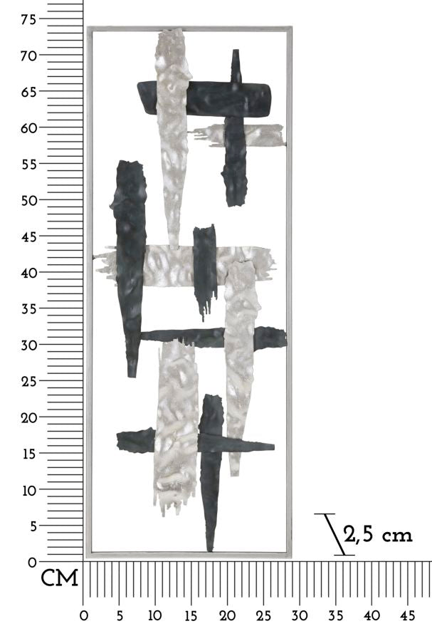Absztrakt Ezüst és Fekete Fém Vonalak Fali Dekoráció