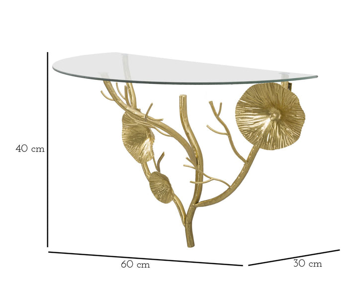 Arany színű fém, falra szerelhető éjjeliszekrény – Tisty lebegő polc