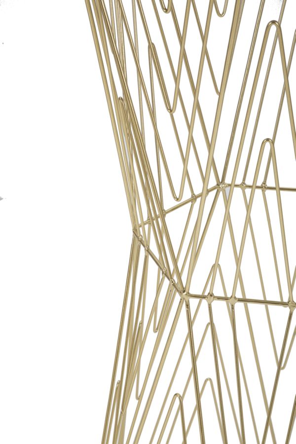 Arany színű fém posztamens asztal – Lines 6 modern dizájn
