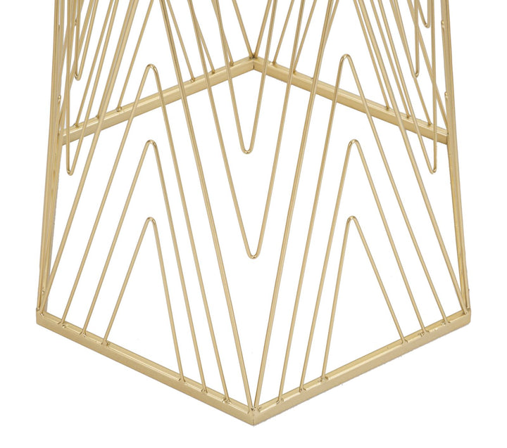 Arany színű fém posztamens asztal – Lines 6 modern dizájn