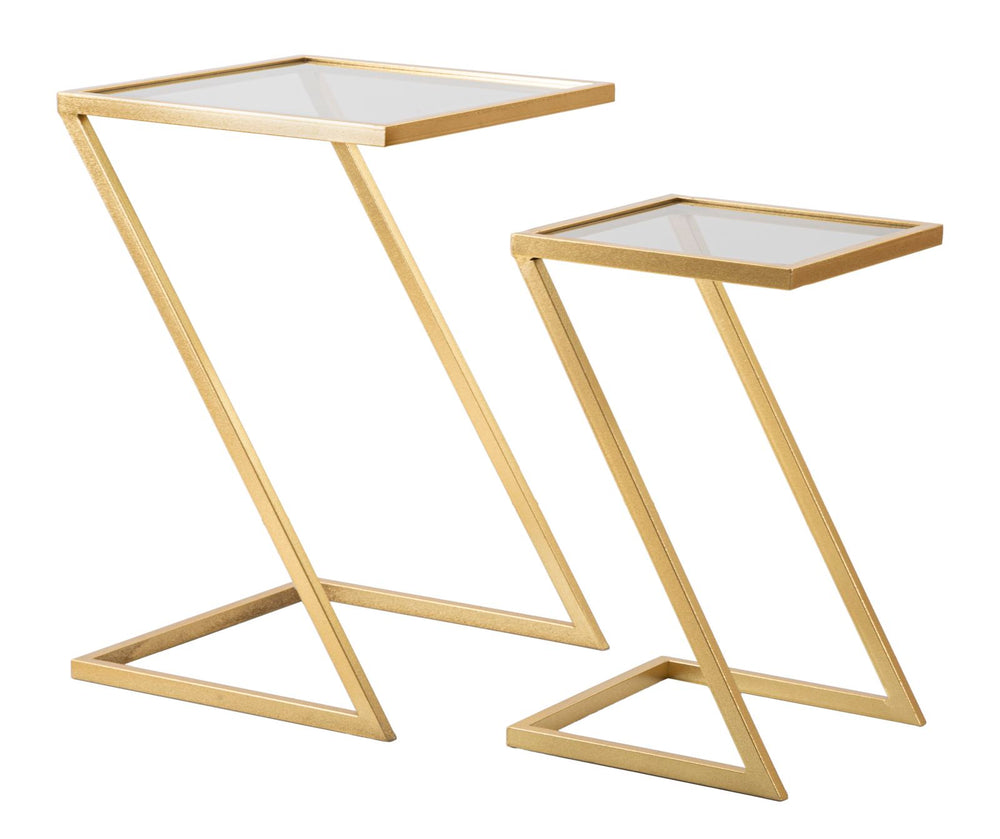 2 db geometrikus végasztal arany színű fém talppal – Z Design