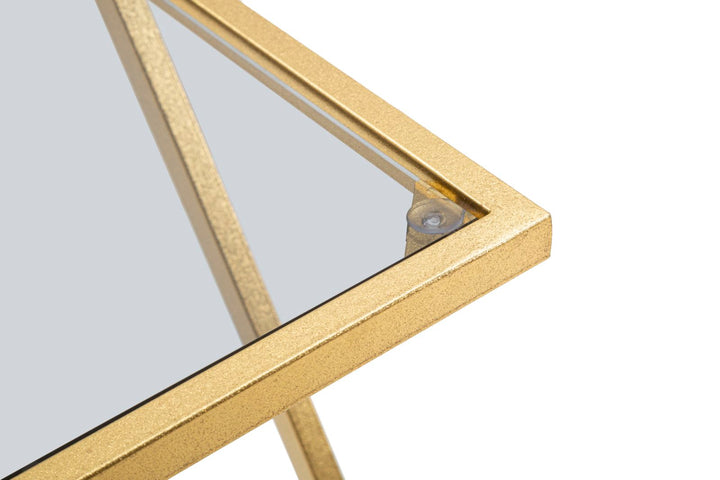 2 db geometrikus végasztal arany színű fém talppal – Z Design