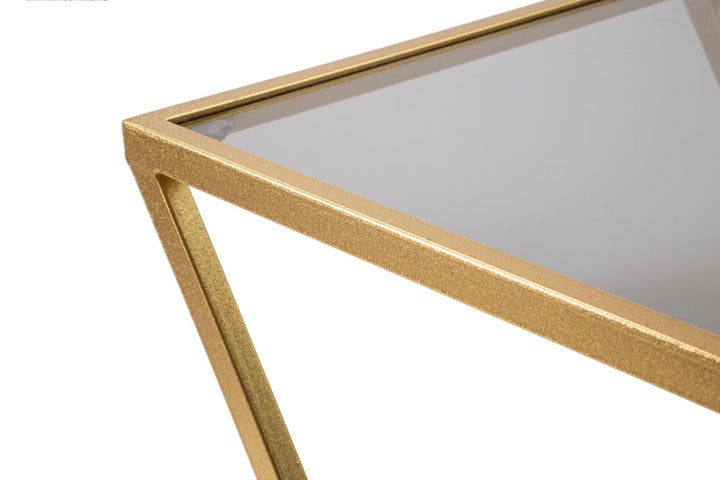2 db geometrikus végasztal arany színű fém talppal – Z Design