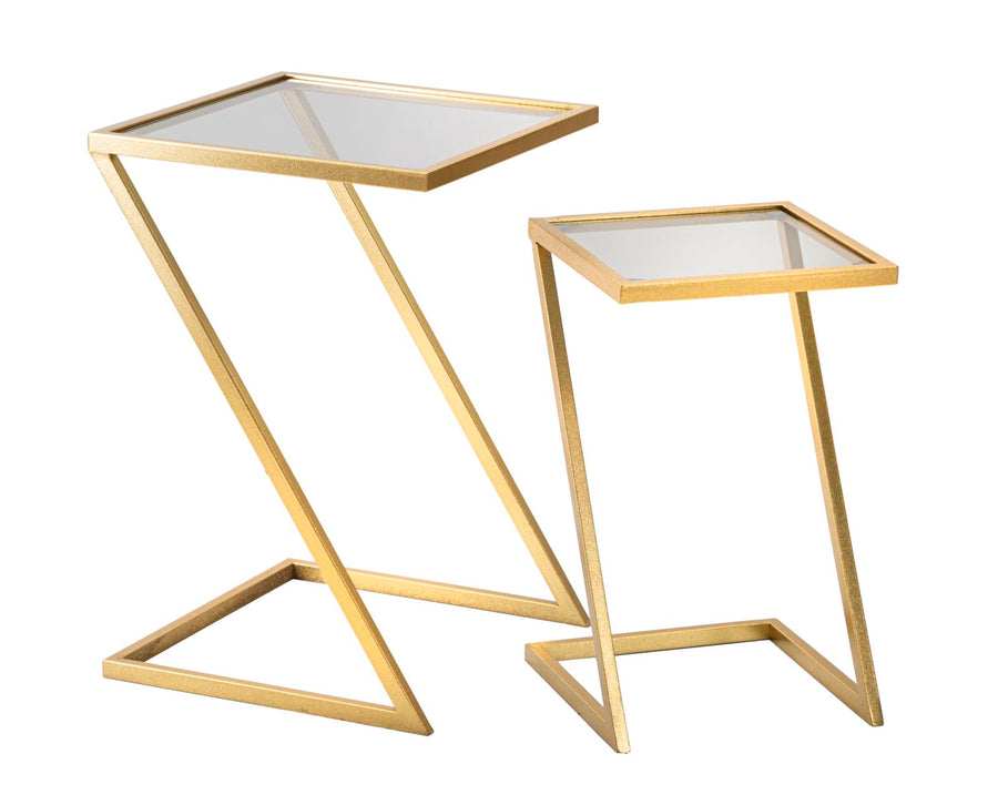 2 db geometrikus végasztal arany színű fém talppal – Z Design
