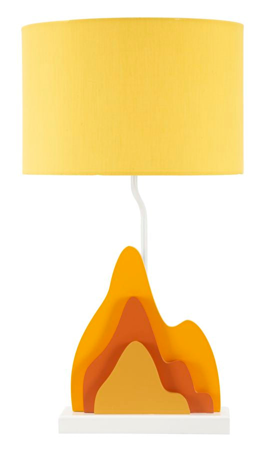 Sárga színű modern asztali lámpa textilernyővel – Color kollekció