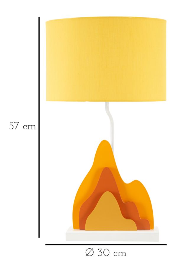 Sárga színű modern asztali lámpa textilernyővel – Color kollekció