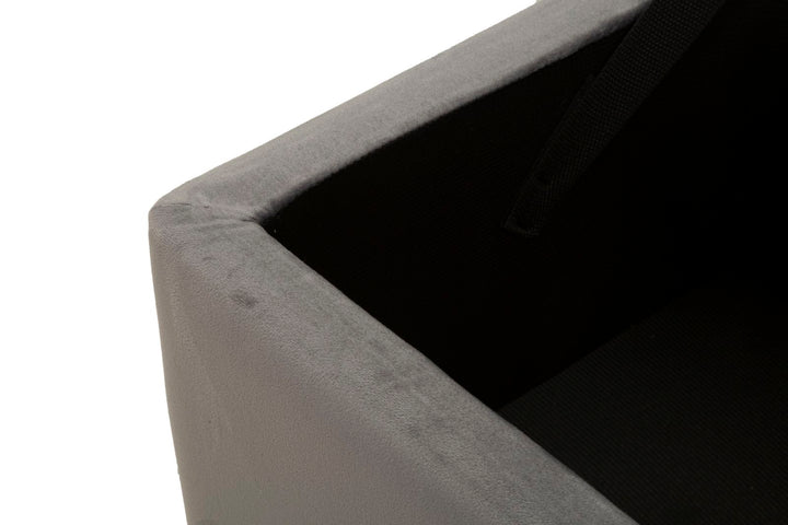 Grafitszürke színű kárpitozott tárolópad – Silvery modern ülőbútor