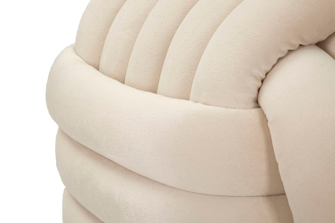 Krémszínű kárpitozott taburett – Sofy párnázott dísz ülőke