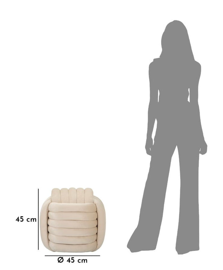 Krémszínű kárpitozott taburett – Sofy párnázott dísz ülőke