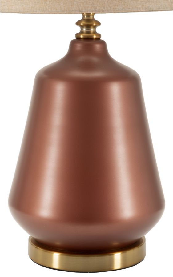 Barna színű fa asztali lámpa textilernyővel – Rosenthal modern stílus