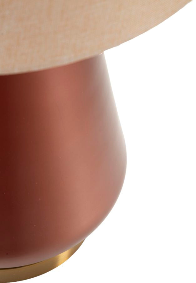 Barna színű fa asztali lámpa textilernyővel – Rosenthal modern stílus