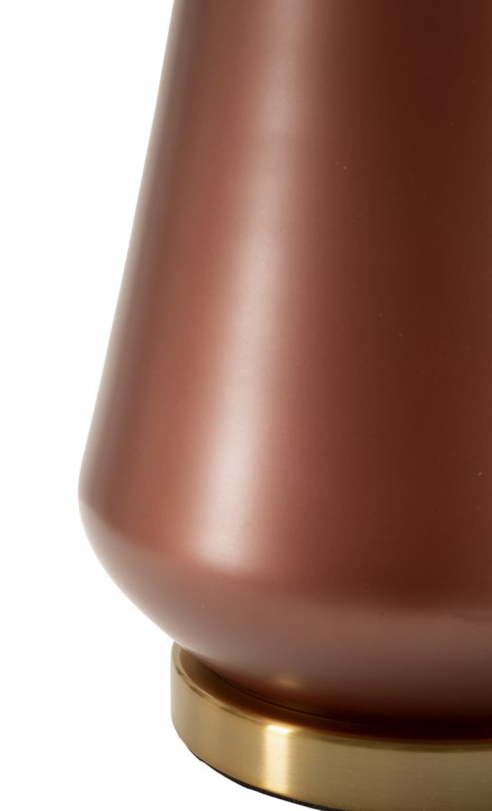 Barna színű fa asztali lámpa textilernyővel – Rosenthal modern stílus