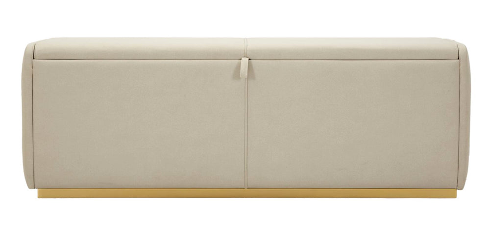 Krémszínű kárpitozott tárolópad – Beauty modern ülőpad