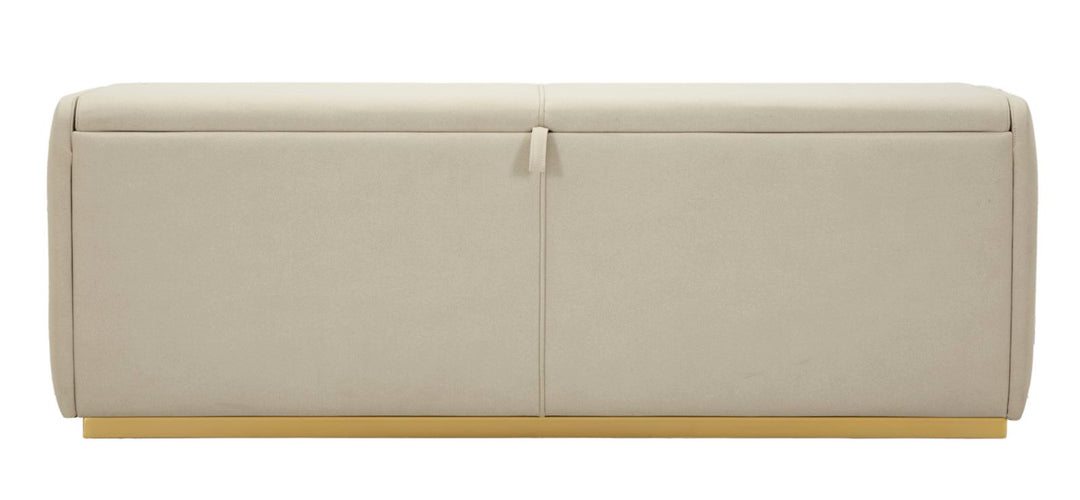 Krémszínű kárpitozott tárolópad – Beauty modern ülőpad